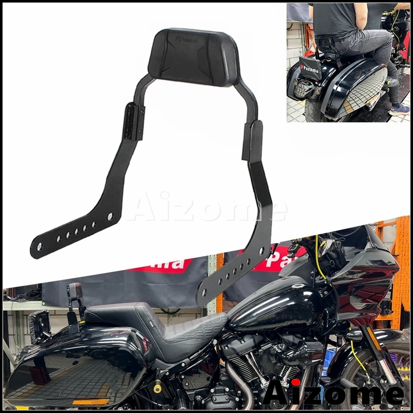 Krótki wspornik sissy baru do Harley Softail Sport Glide FLSB, stal miękka, poduszka tylna dla pasażera z podparciem lędźwiowym PU, roczniki 2018-2023 — zdjęcie 2