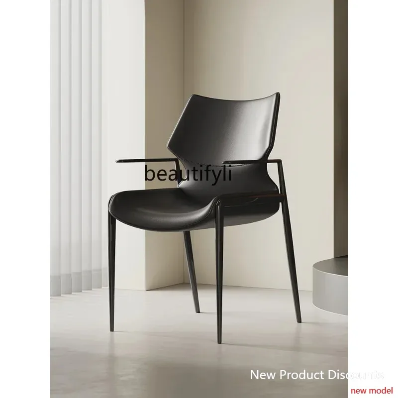 

LHY26 ss Italian Minimalist Designer High-End Home Dining Chair Hotel Leather Chair Sales Department Model Room Restaurant Confe