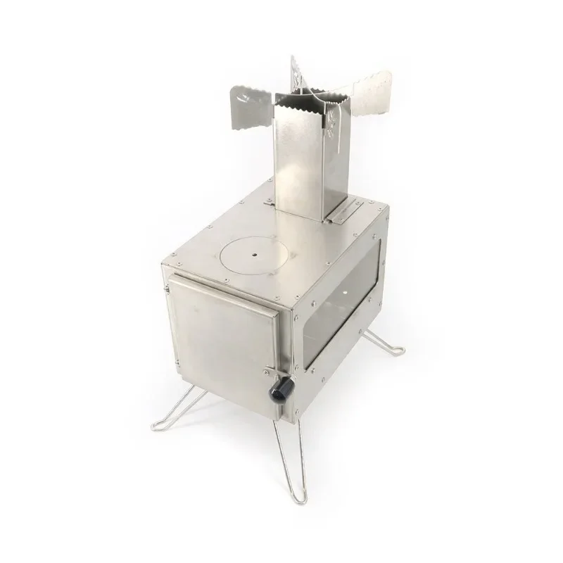 Outdoor camping stainless steel frying meat wood stove camping stove rocket stove charcoal fire picnic