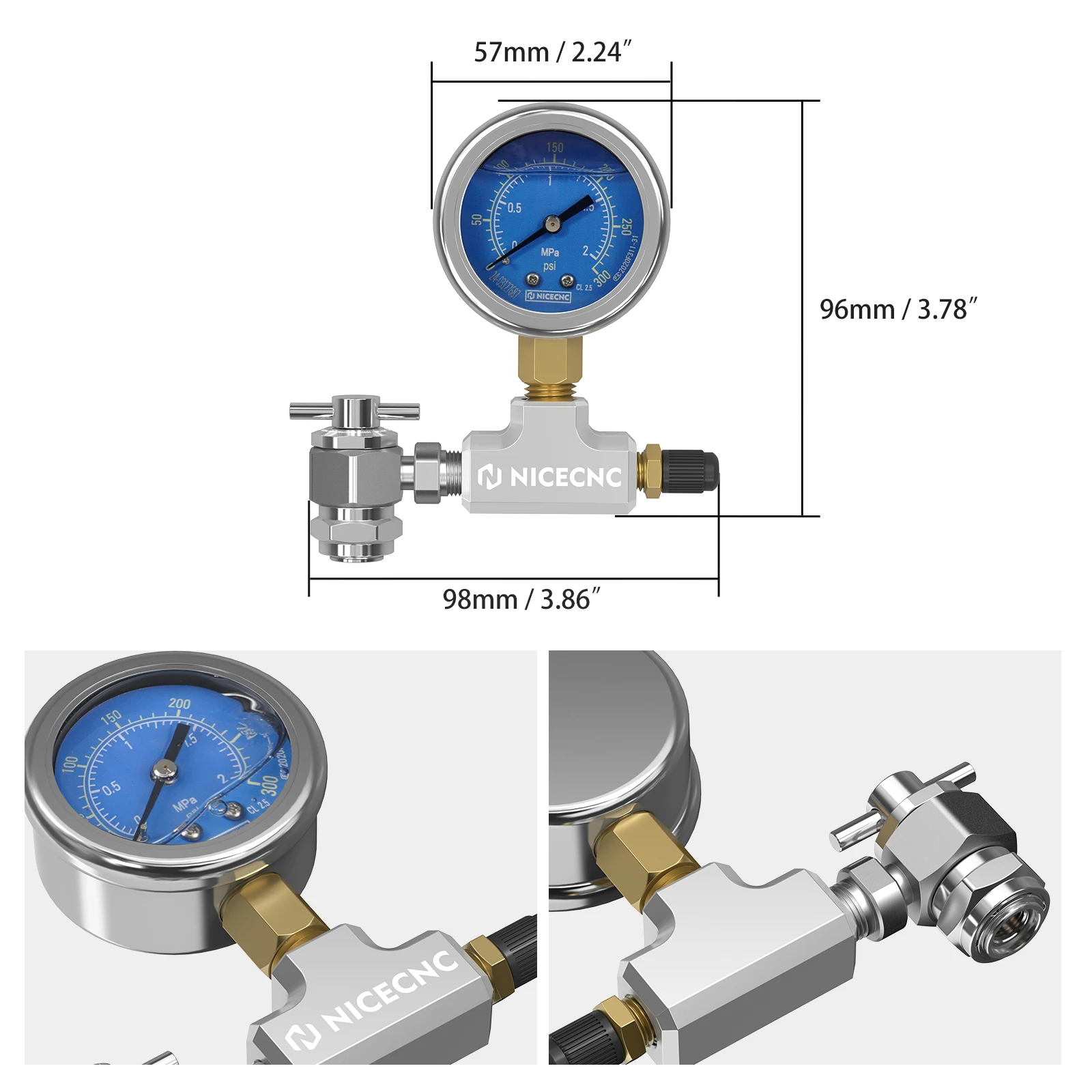 300PSI Nitrogen Filling Tool Kit For Schrader Valve Shock For KTM Honda Yamaha Suzuki Husqvarna BMW Aprilia UTV ATV Motorcycle