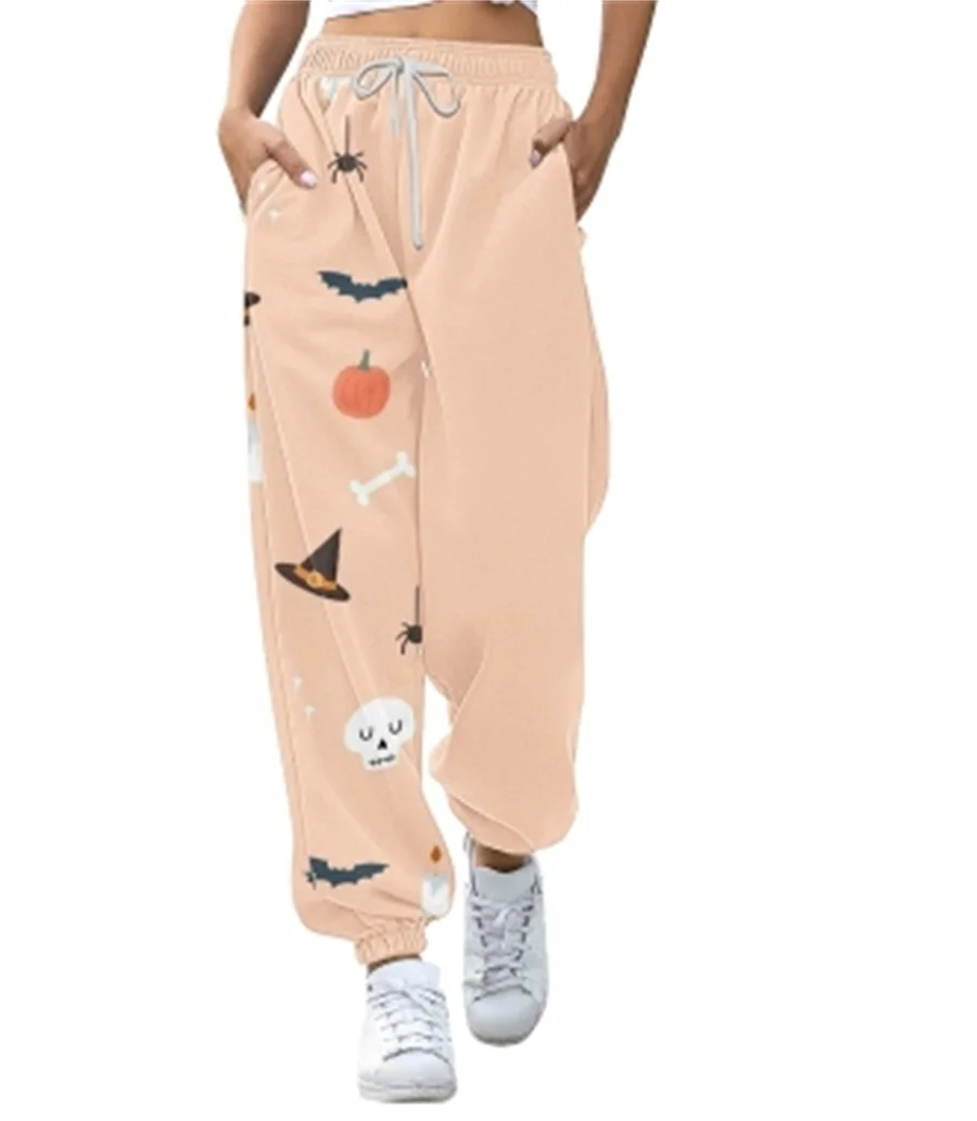 

Women's single-sided printed sports and leisure sweatpants
