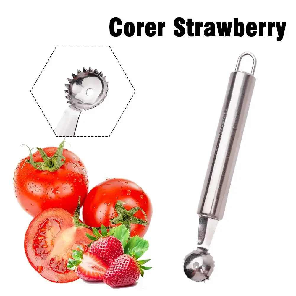 Steel Tomato Corer Strawberry Huller Stem Remover Fruit Leaf Remover For Pineapple Strawberry Tomato Tomatoes Y1D0