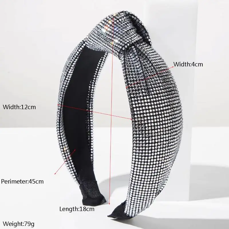 Retro-Barock-Stil, super funkelndes, vollbesetztes Diamant-Hochschädelknoten-Stirnband mit breitem Rand, Haaraccessoire für Frauen – Detail 8