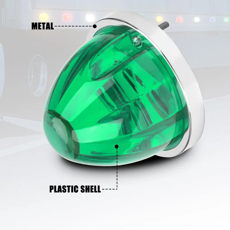 12V 24V Strobe Watermelon Light 4 inch LED Side Marker Light Turn Signal Underglow Wheel Lamp For Truck Trailer Tractor Lorry RV