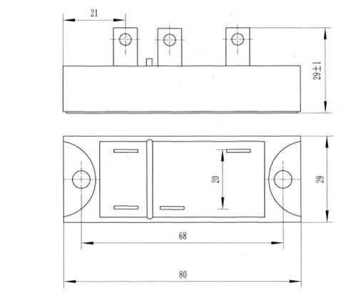 Modul kontrol penyearah: MDQ30-8 MDQ30-10 MDQ40-12 MDQ40-10 30A / MDQ20-10 (dimensi pemasangan 68x29)