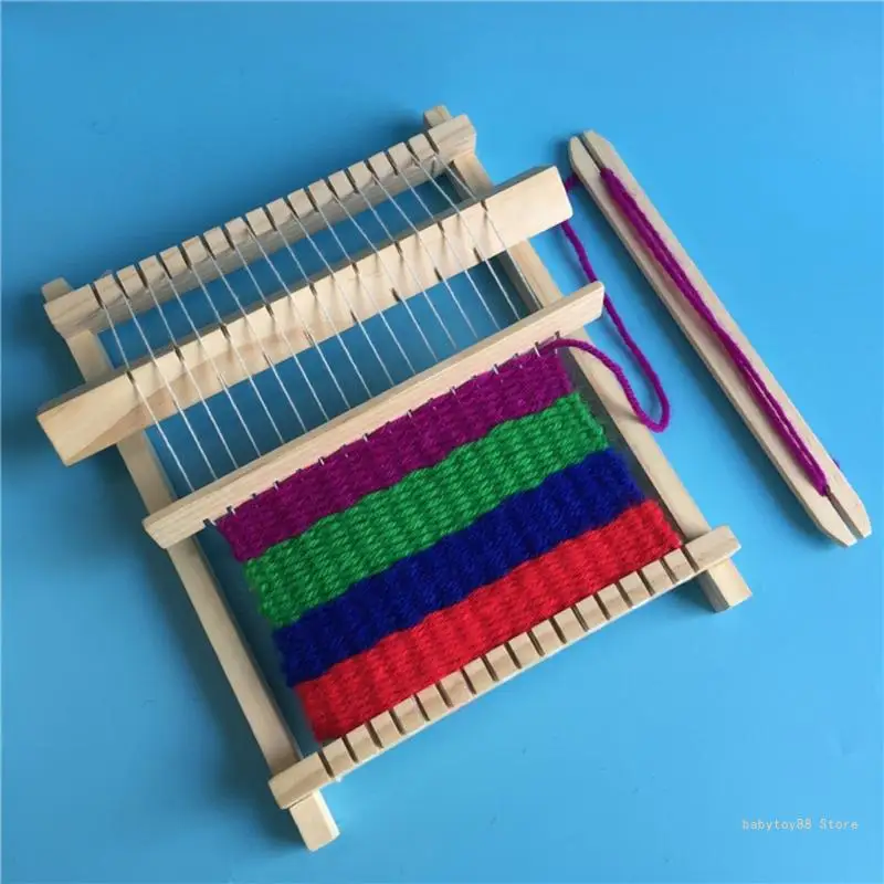 Y4UD Kinder Handwerk Garn Hand Stricken Maschine Holz Weben Webstuhl Spielzeug Hand Handwerk DIY für Kreative DIY Weben Kunst