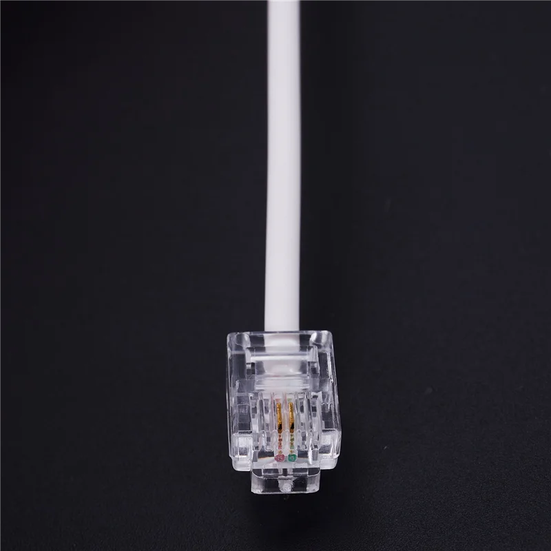 【NEW】4Pcs 10M RJ11 Telephone Connector Extension Cable White
