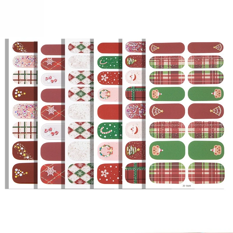 عيد الميلاد ملصق مسمار صائق ندفة الثلج شجرة عيد الميلاد غطاء كامل هلام مسمار التفاف ملصق الأشعة فوق البنفسجية مصباح الفرنسية مسمار صائق مقاوم للماء #4