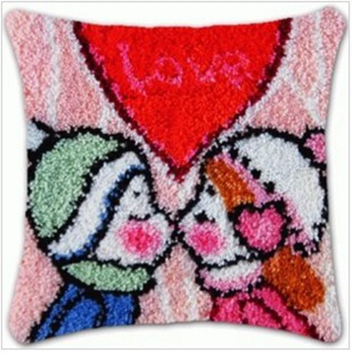 Wife And Husband Romantic Series Handcraft Latch Hook Kits DIY Pillow Materials Package Coarse Wool Segment Embroidery Pillow