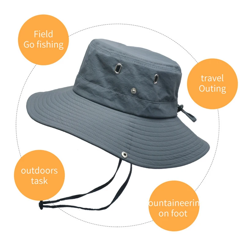 Men Summer Breathable Sun Hat Outdoor Fishing Cap Women Solid Color Fisherman Hat for Travel Hiking Climbing Beach Caps