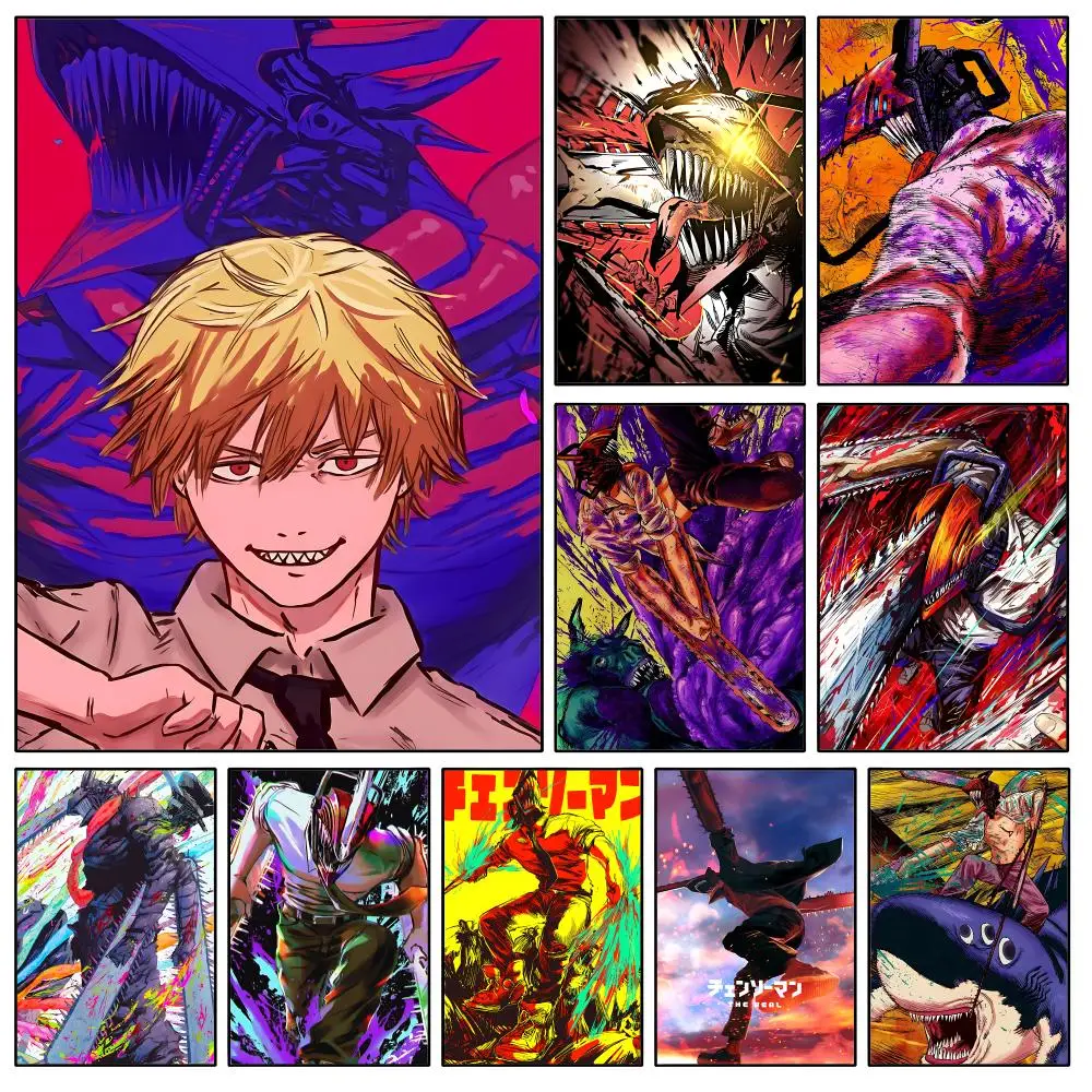 Character D-Denji Chainsaw Man Pochita Poster Waterproof HD Modern Peel And Stick Wall Decor Bedroom Living Room Dorm Office