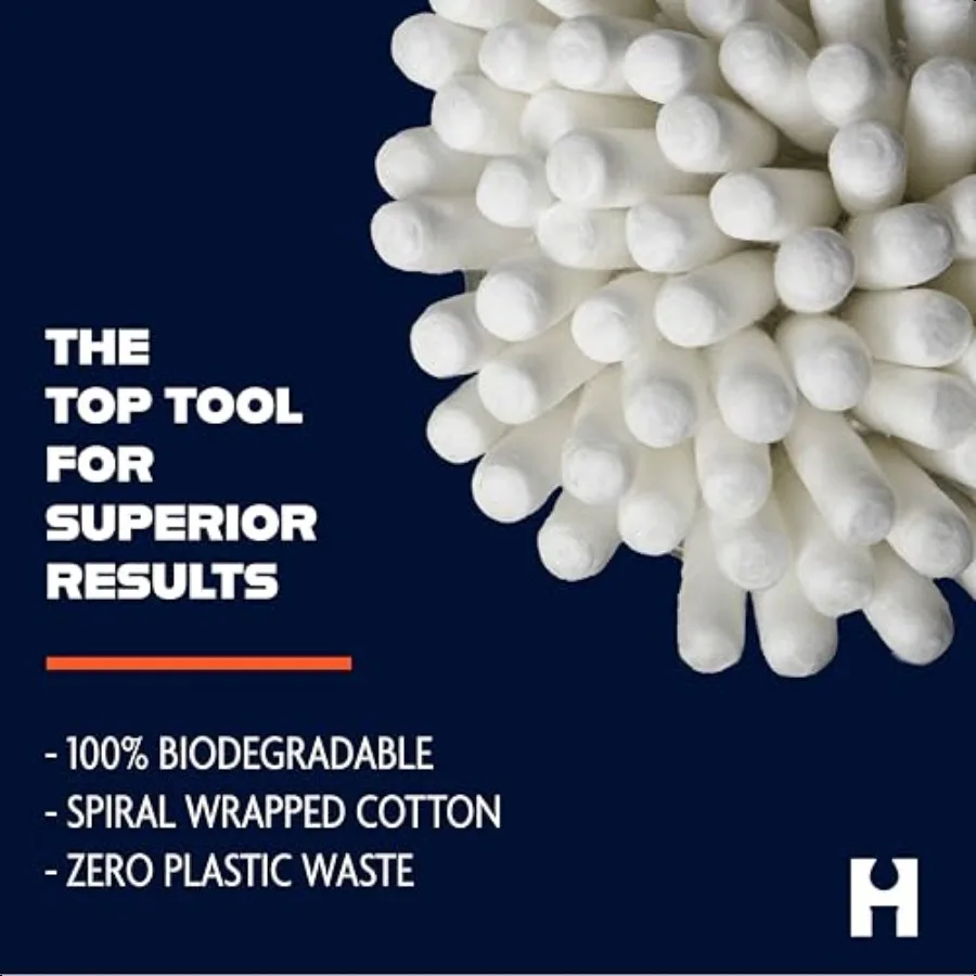 TerpTitans Pro Flex Hisopos de algodón flexibles de 5 pulgadas Paquete de 2 puntas de barril para una absorción máxima y puntas de punta fina para espacios apretados