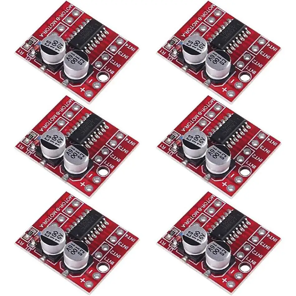 6 Pack L298N DC Motor Driver, MX1508 Mini Channel 1.5A 2 Way PWM Speed Controller Dual H-Bridge Replace Stepper