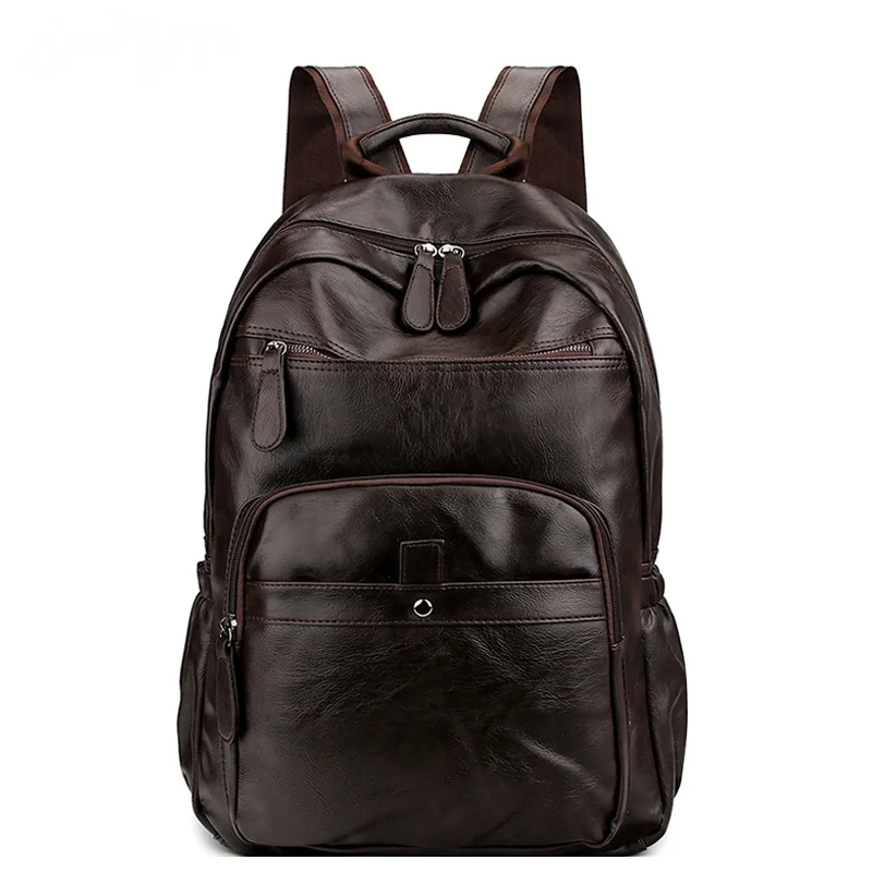 

Casual Fashion Men Backpack Waterproof Pu Leather Travel Bag Man Large Capacity Teenager Male Mochila Laptop Backpacks