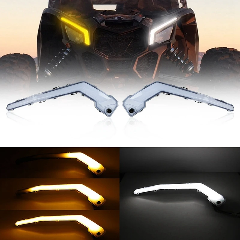 LED Front Signature Lights, Turn Sequential Signal Light For Can-Am Maverick X3 XDS Max Turbo 710004994 710004995 Parts