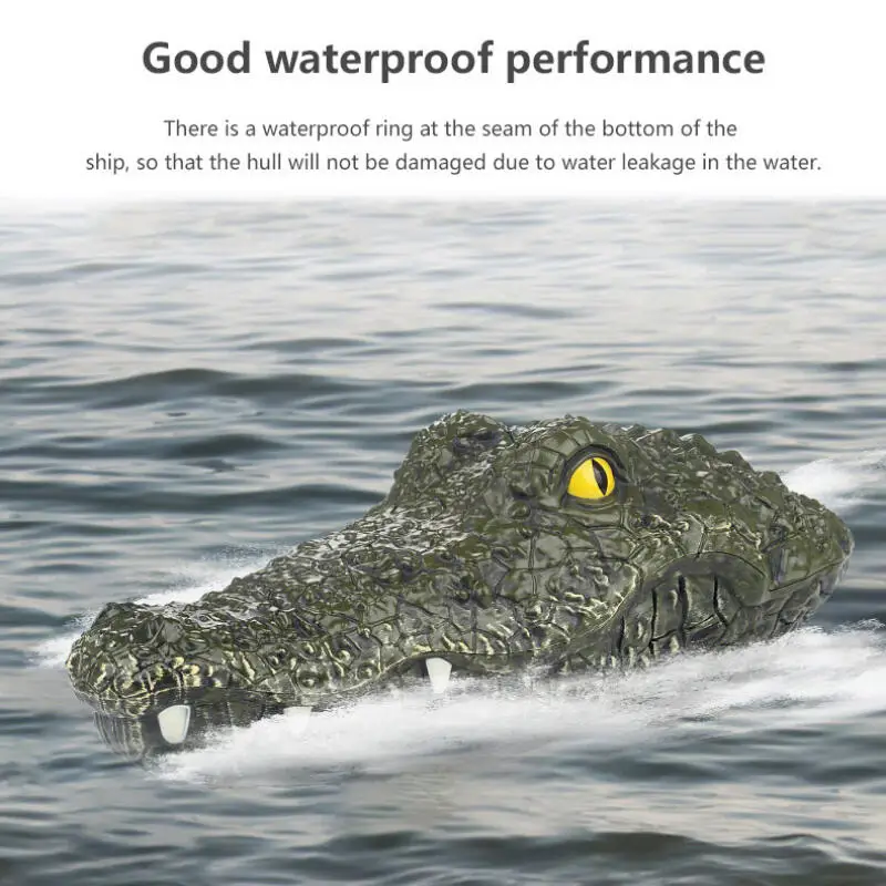 RC Speed Boat Simulation Crocodile Head 2.4G Remote Control Joke Alligator Decoy Electric Floating Summer Water Spoof Toys Gift