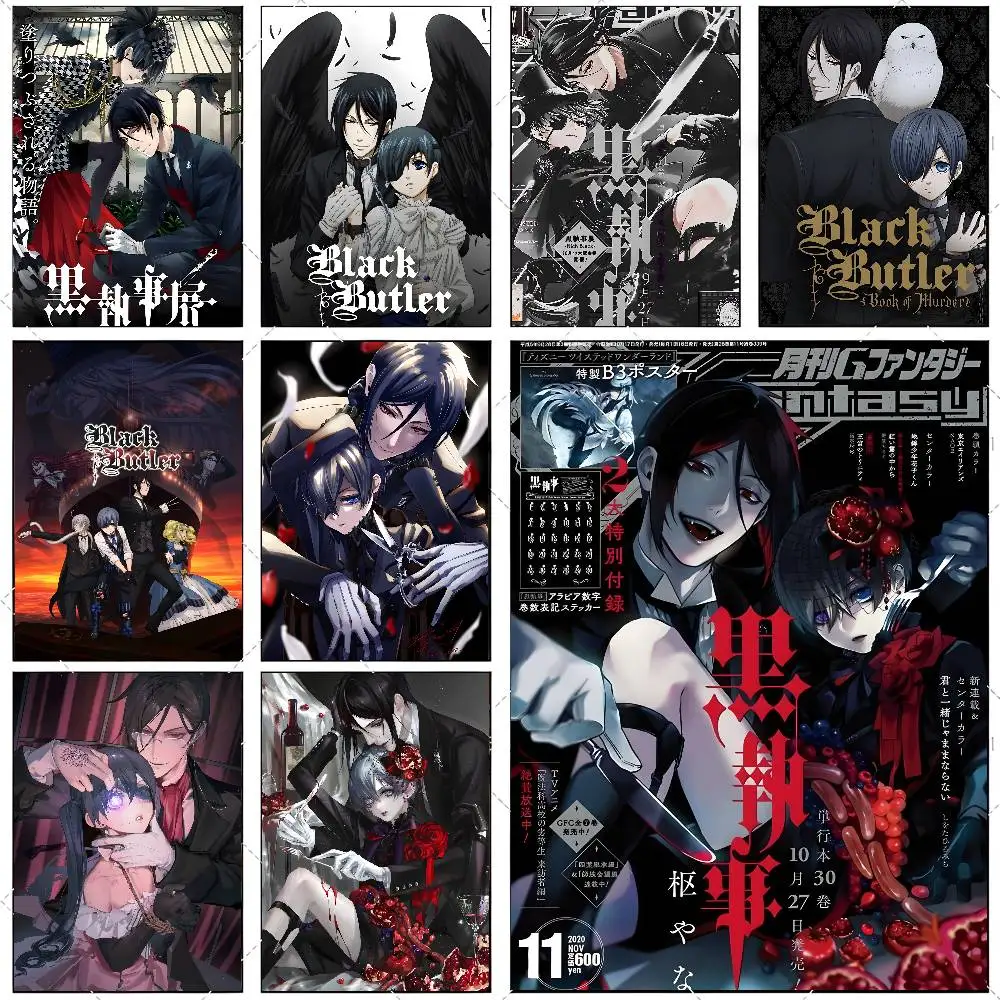 Anime B-Black Butler Poster High-definition art sticker Self adhesive waterproof home decoration