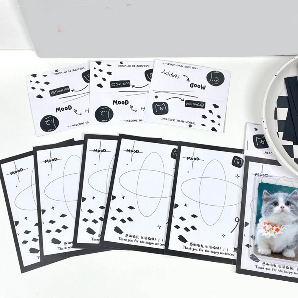 10pcs Letter Card Header Separate Packaging Bag Card Display Sealing Sticker Packaging Set Photo Protector Simple INS