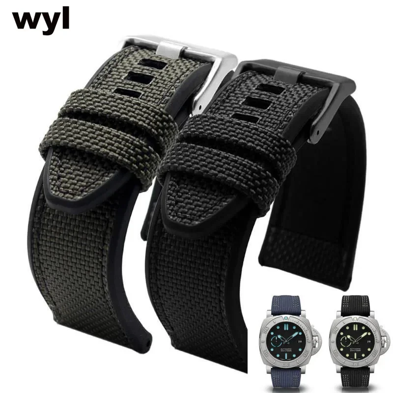 

For Diesel Dz4500 Dz4506 DZ7420 DZ4318 Canvas Silicone Watch Strap Men Officer Series 24mm 26mm 28mm Waterproof Nylon Watchband