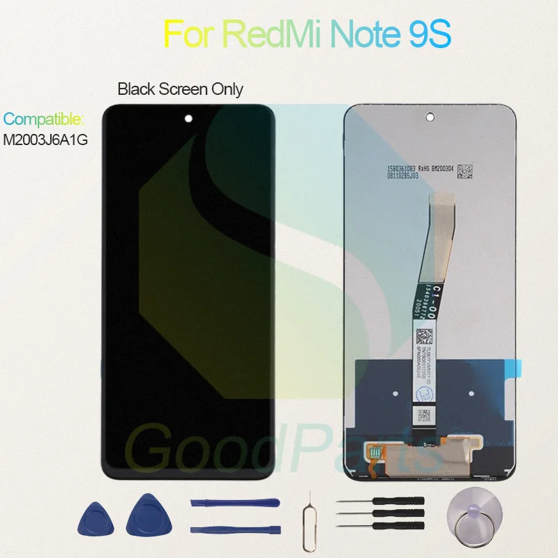 Test Before Ship For RedMi Note 9S Display Touch Screen Digitizer Panel Assembly Lcd Screen M2003J6A1G Note 9S Screen Display