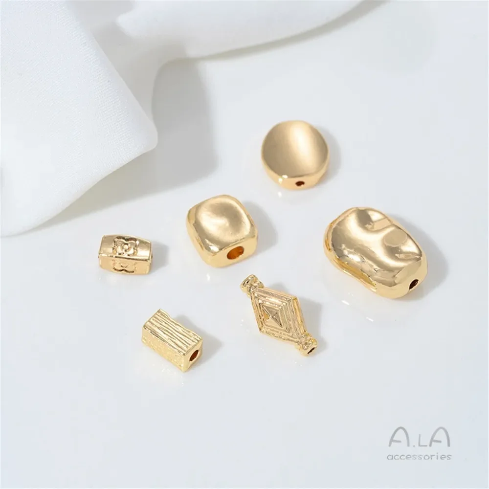 Z457 14K金メッキ模造バロック不規則石ビーズ手編みビーズDIYネックレスブレスレットジュエリーアクセサリー材料