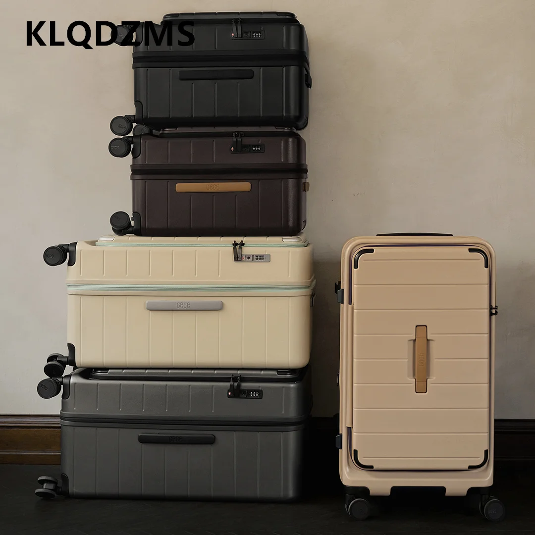 

KLQDZMS ABS + ПК чемодан мужской 20 "24" 26 "28 дюймов большой вместительный чемодан на колесиках женский интернат универсальный чемодан на колесиках