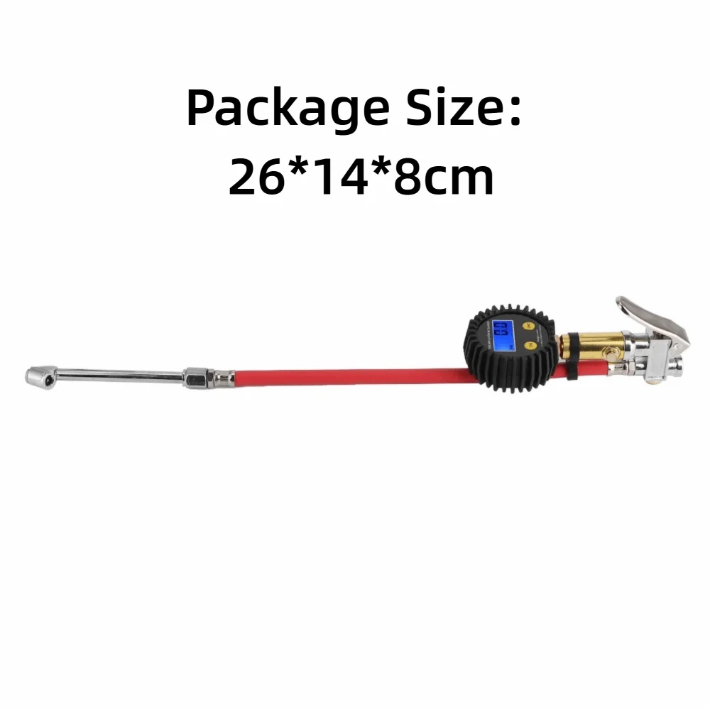 LCD Display Digital Tire Inflator 3-200PSI Range 4 Units Switchable Tire Pressure Gauge Universal Air Pump Tester Auto Shop