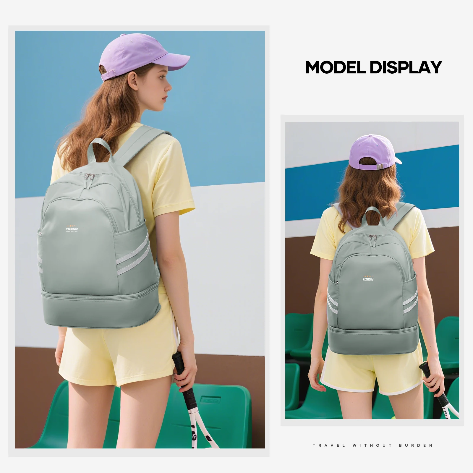 Gym Backpack for Women with Shoes Compartment, Large Women Travel Backpack Waterproof, Sport Swimming Yoga Athletic Backpack