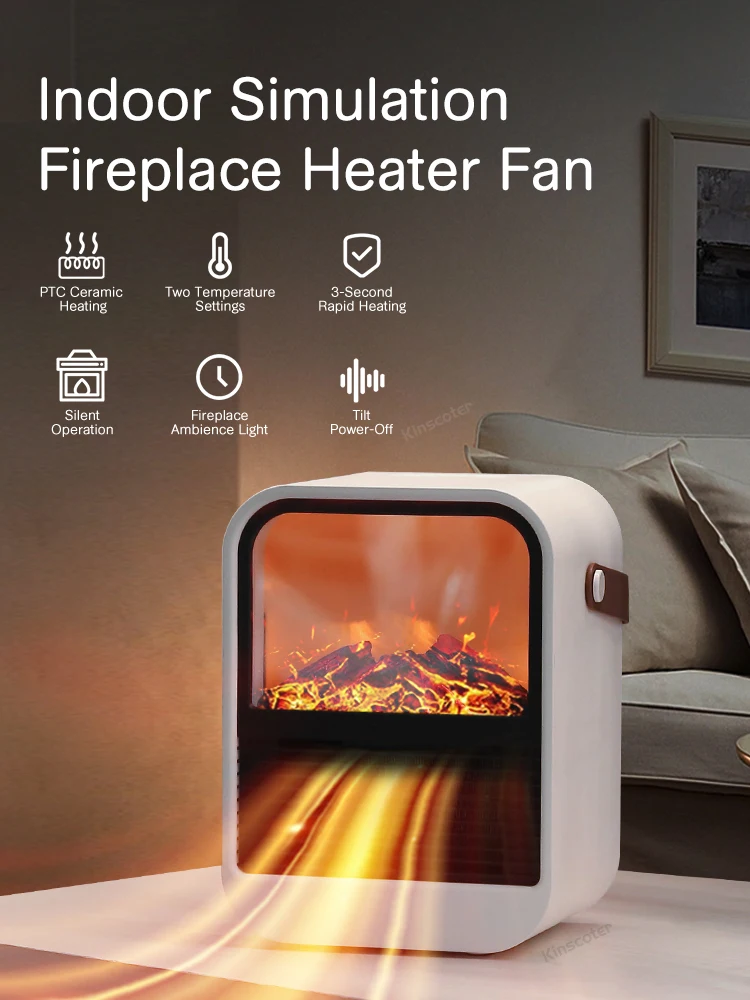 

KINSCOTER 1000W Electric Heater Campfire Mantel Lamp Space Heater Home Appliance Heating Stove Portable Mini Radiator Warmer