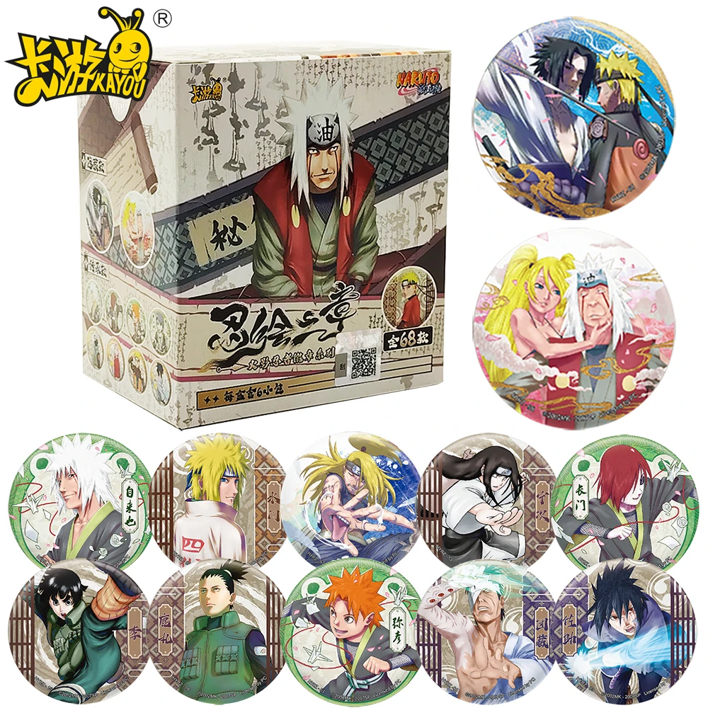 

Genuine Kayou Naruto Classic Anime Peripheral Children's Collection Round Character Badge Creative Backpack Accessories Toy Gift