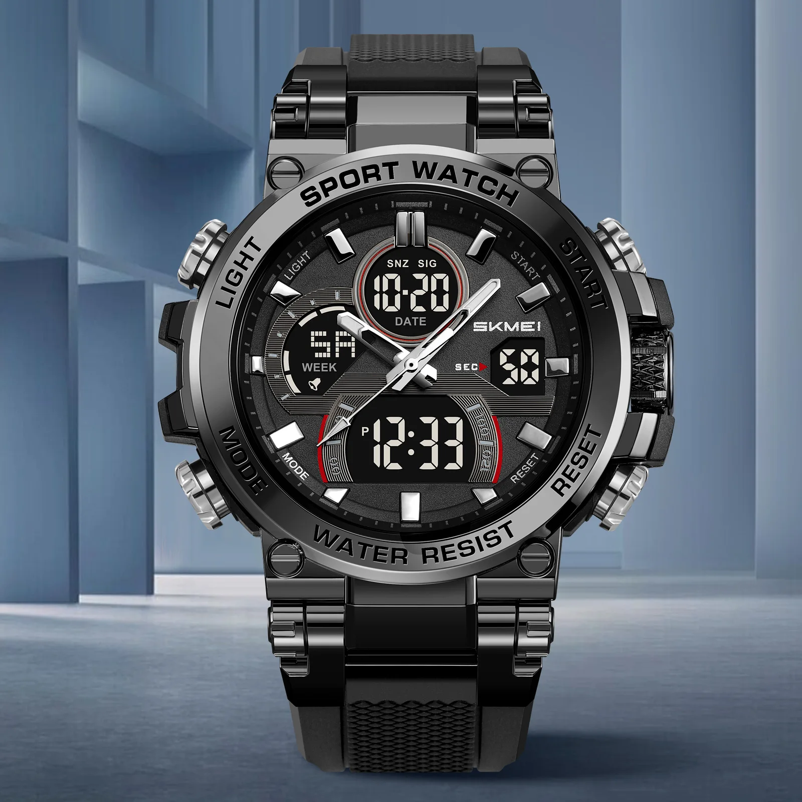 SKMEI 2500 Digital Watches For Men Fashion Military Men’s Wristwatch 3Bar Waterproof Sport Watch Man Countdown Timer Week Date
