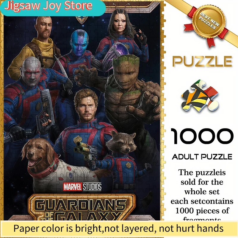 

of Marvel-Themed Seamless Puzzles Z11.3-90, Guardians of The Galaxy 3 Full Cast Interstellar Gathering Movie Style Art Pattern