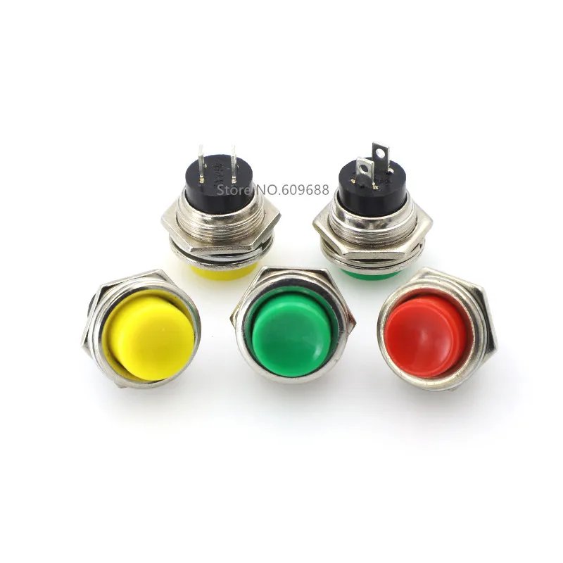 

DS-212 DS212 SPST Мгновенный кнопочный переключатель Монтажное отверстие 16 мм выкл-(вкл.) Кнопочный переключатель запуска питания