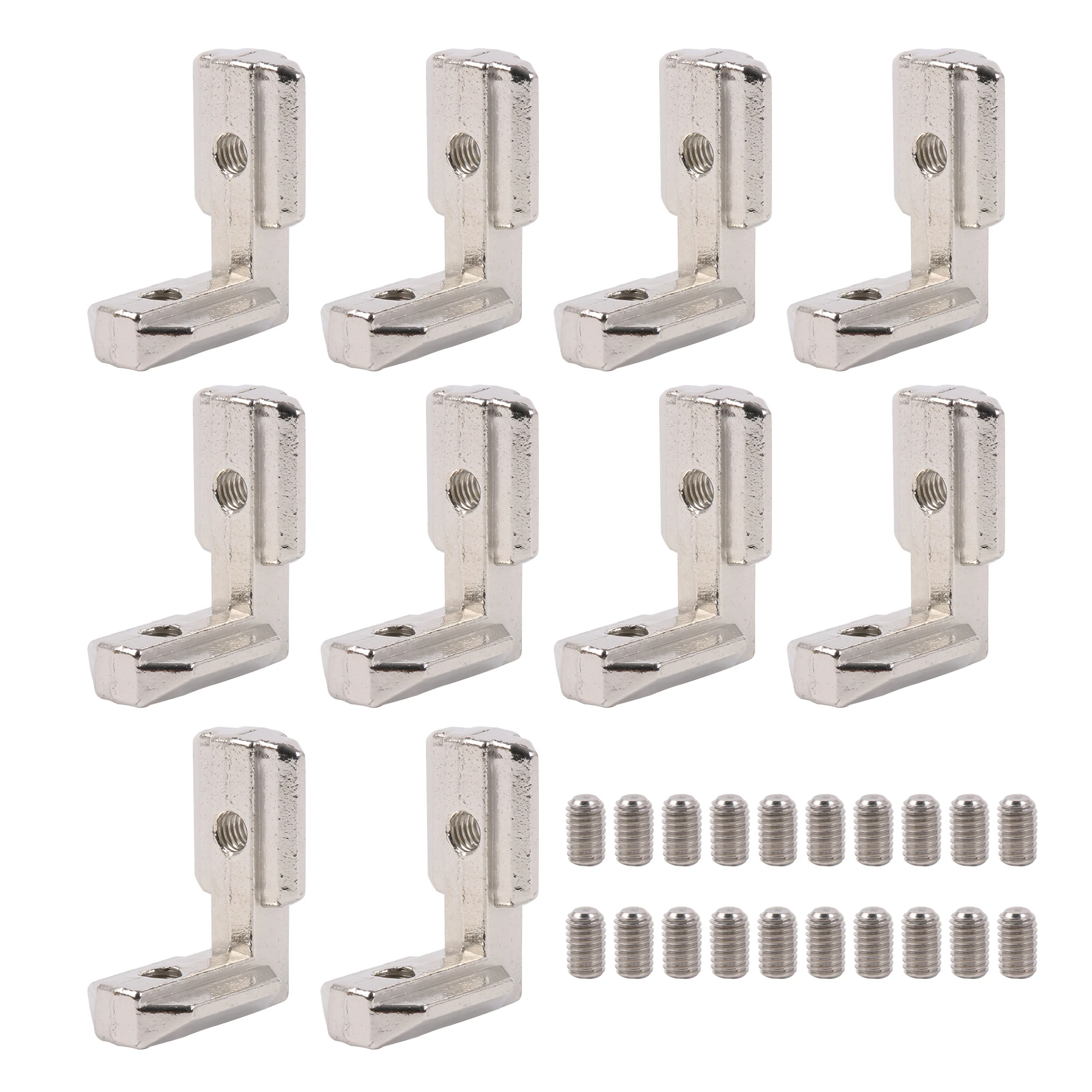 10 x L-Shape Corner Brackets Internal Angle Connectors w/ Screws 4040