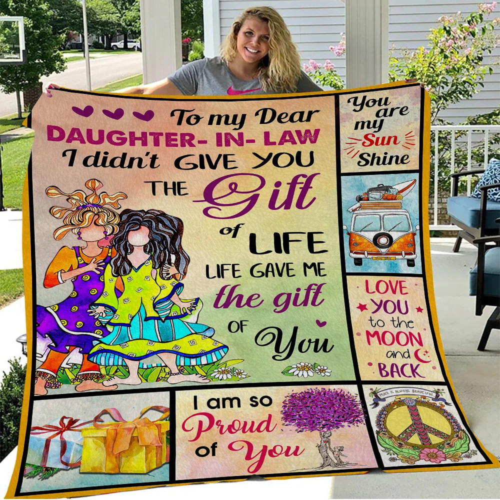 

Blanket for Daughter-in-law Personalized Romantic Wool Blanket Soft Comfortable Sofa Office Air Conditioning Lunch Break Blanket