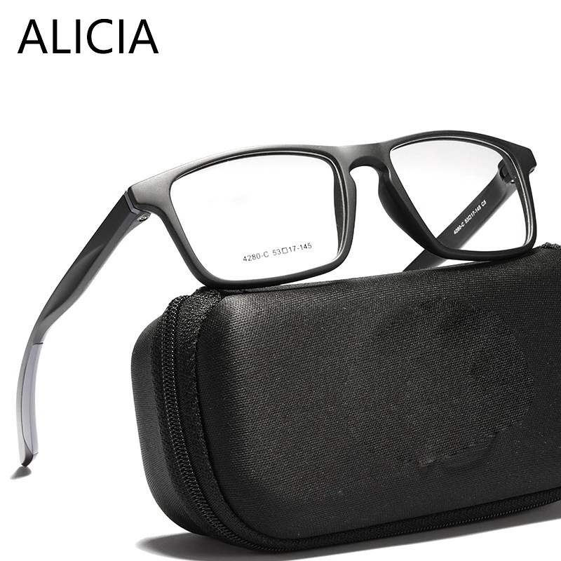 ALICAI ALICAI Men's Eyewear Comfortable Fashion Square Full Frame Ultra light TR90 Optical Prescription Frames - Aliexpress Deal