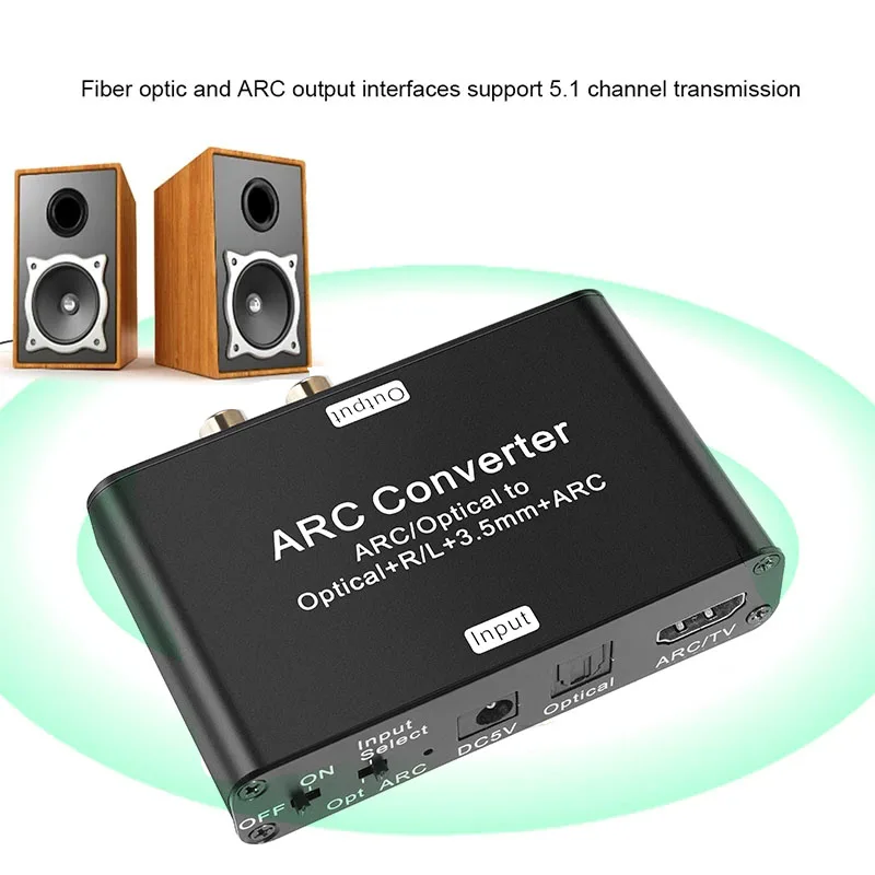 ARC Audio Converter 192KHz ARC Audio Extractor Digital to Analog DAC HDMI ARC SPDIF to Optical 3.5mm L/R Stero Audio Extractor