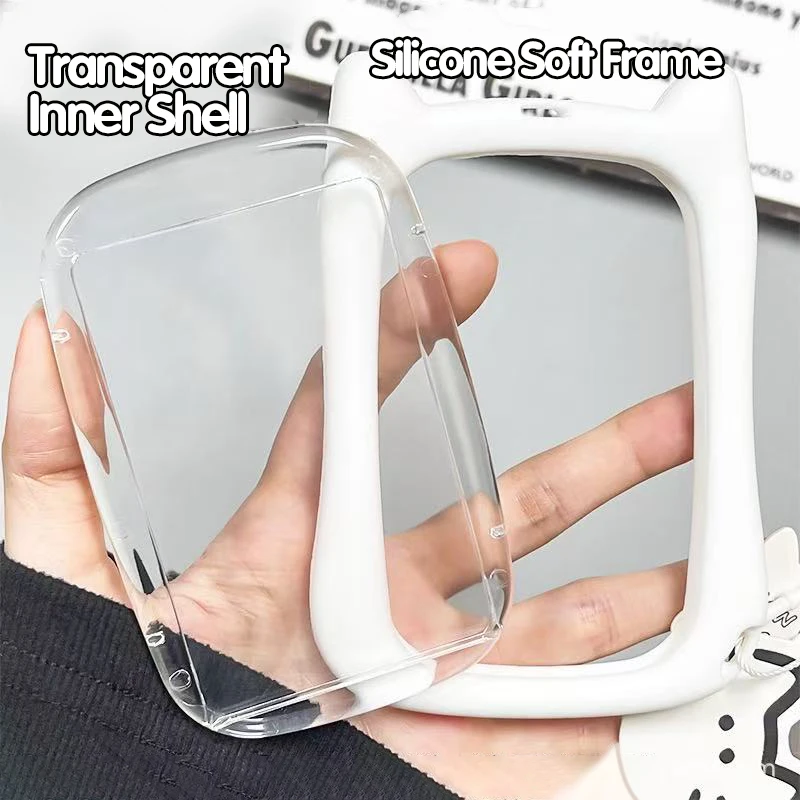 Cat Ear Card Cover Student Card Cover Bus Meal Card Cover Work ID Badge Brand Protection Cover to Prevent Loss