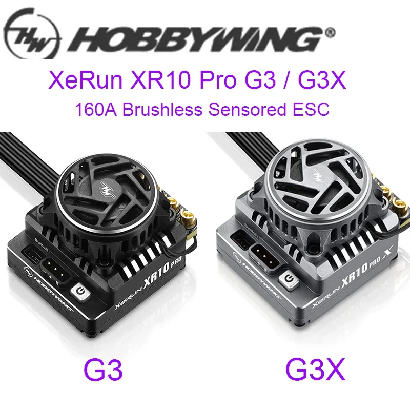 

HOBBYWING XeRun XR10 Pro G3 G3X 160A Brushless Sensored ESC for 1/10 RC Model Touring Car Buggy Drift Racing Car