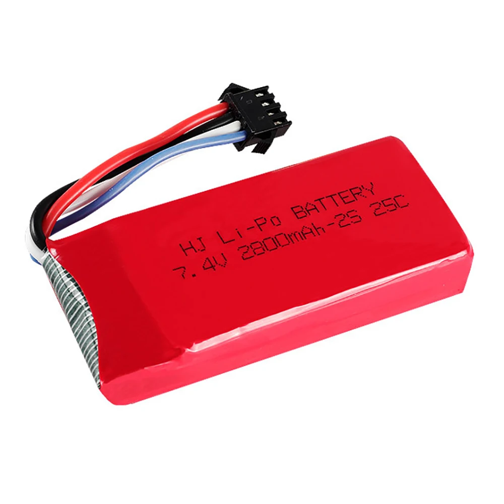 Lipo 배터리 SM-4P 플러그, Udi UDI902 UDI002 HQ961 HQ96 RC 보트 예비 부품, RC 장난감 배터리, 2S 7.4V 2800mAh 25C