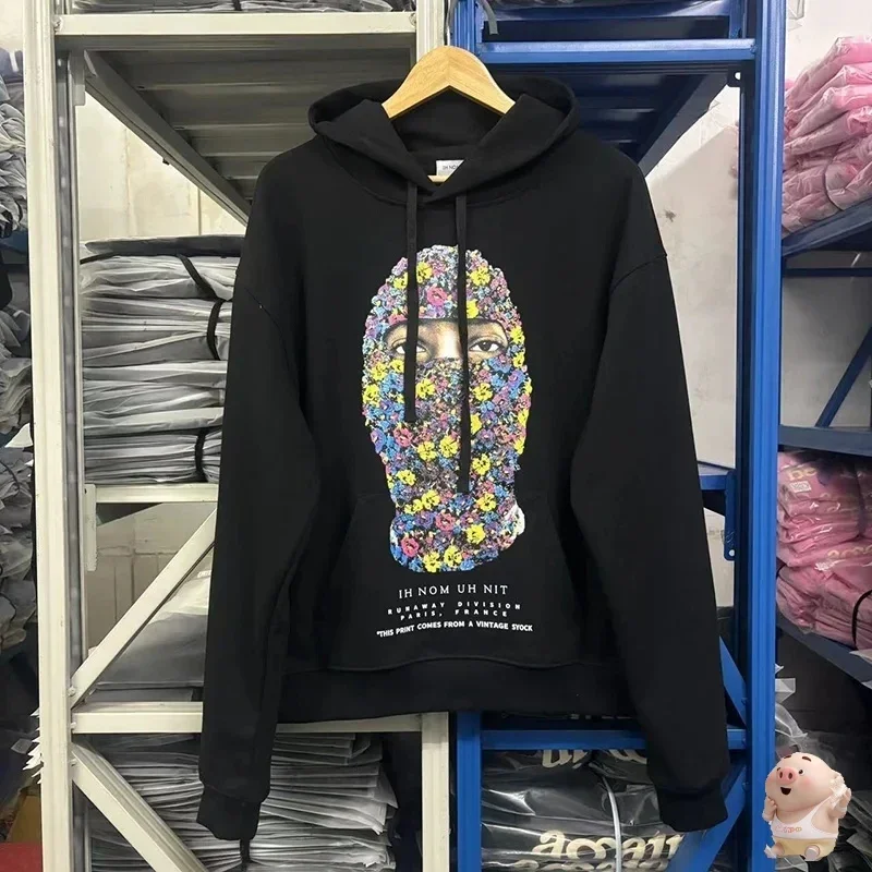 

2024 Top Quality Colorful Flower Masked Man Print IH NOM UH NIT PARIS Hoodie Men Women Pullovers Hooded Sweatshirts With Tags