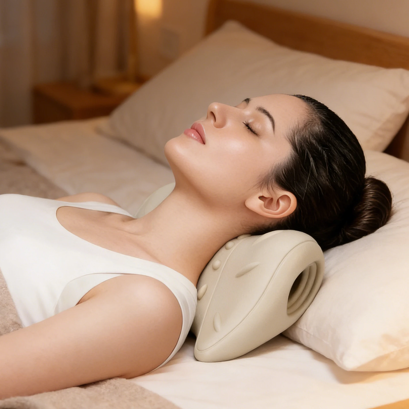 Neck Shoulder Stretcher Wear Resist Chiropractic Relaxer Pillow 3D Spine Remedial Pillows For Side Back Stomach Sleeper