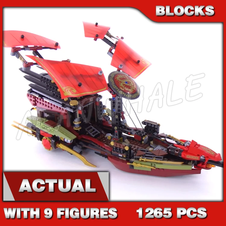 1265pcs  Final Flight of Destiny's Bounty Morro's Ghost Dragon 10402 Building Blocks Set Biricks Compatible with Model