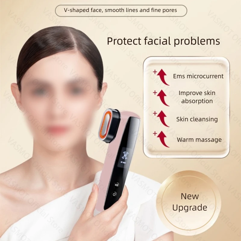 RF Radiofrequentie Schoonheidsapparaat EMS Microstroom Huid Lifting Draai Anti-rimpel Huidverzorging Rood Blauw Licht Thuis Gezicht Massager