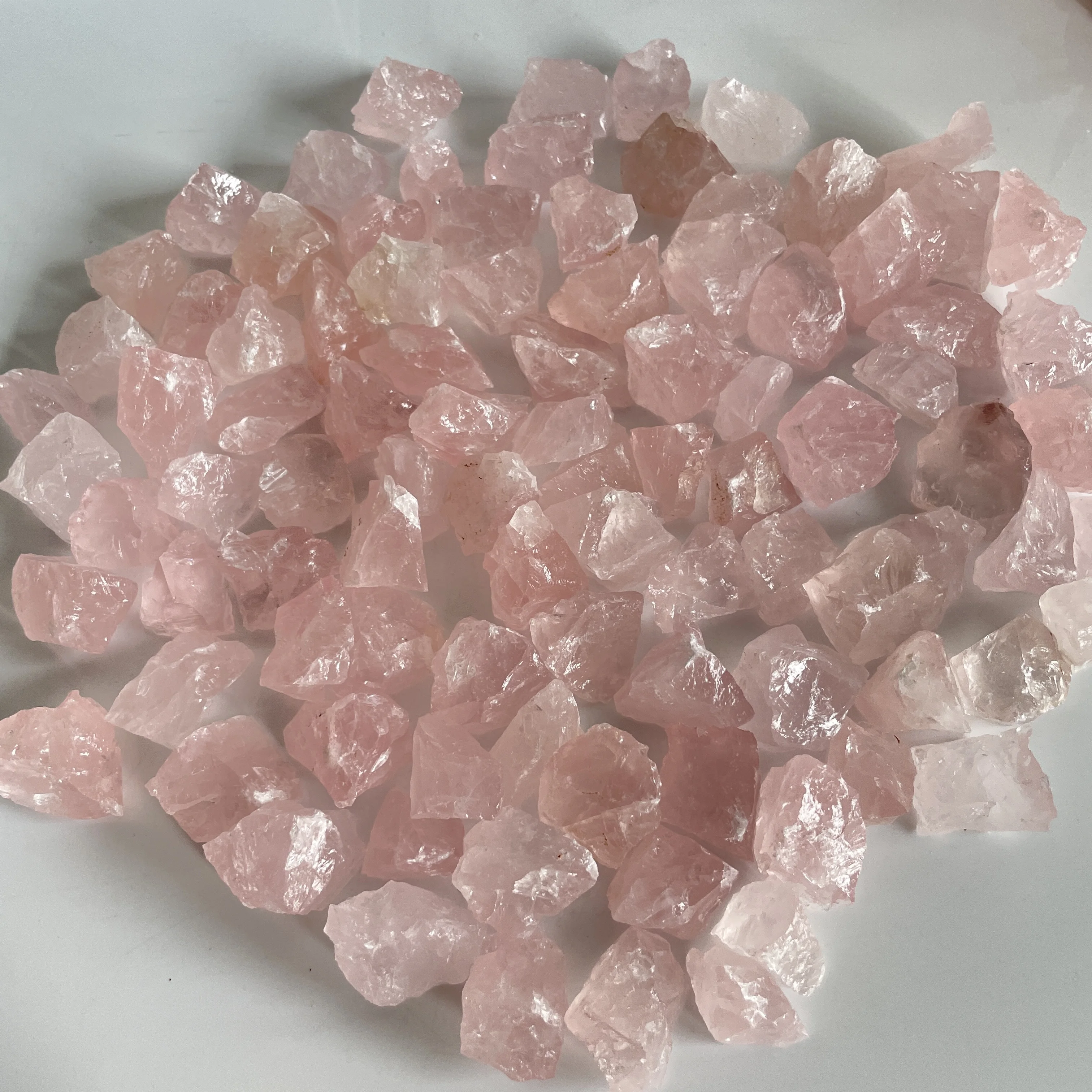 1-1.5cm Gorgeous Icy Clean Rose Quartz Raw Stone Piece  Self Meditation Love Gift Good Size for Jewelry DIY Aromatherapy