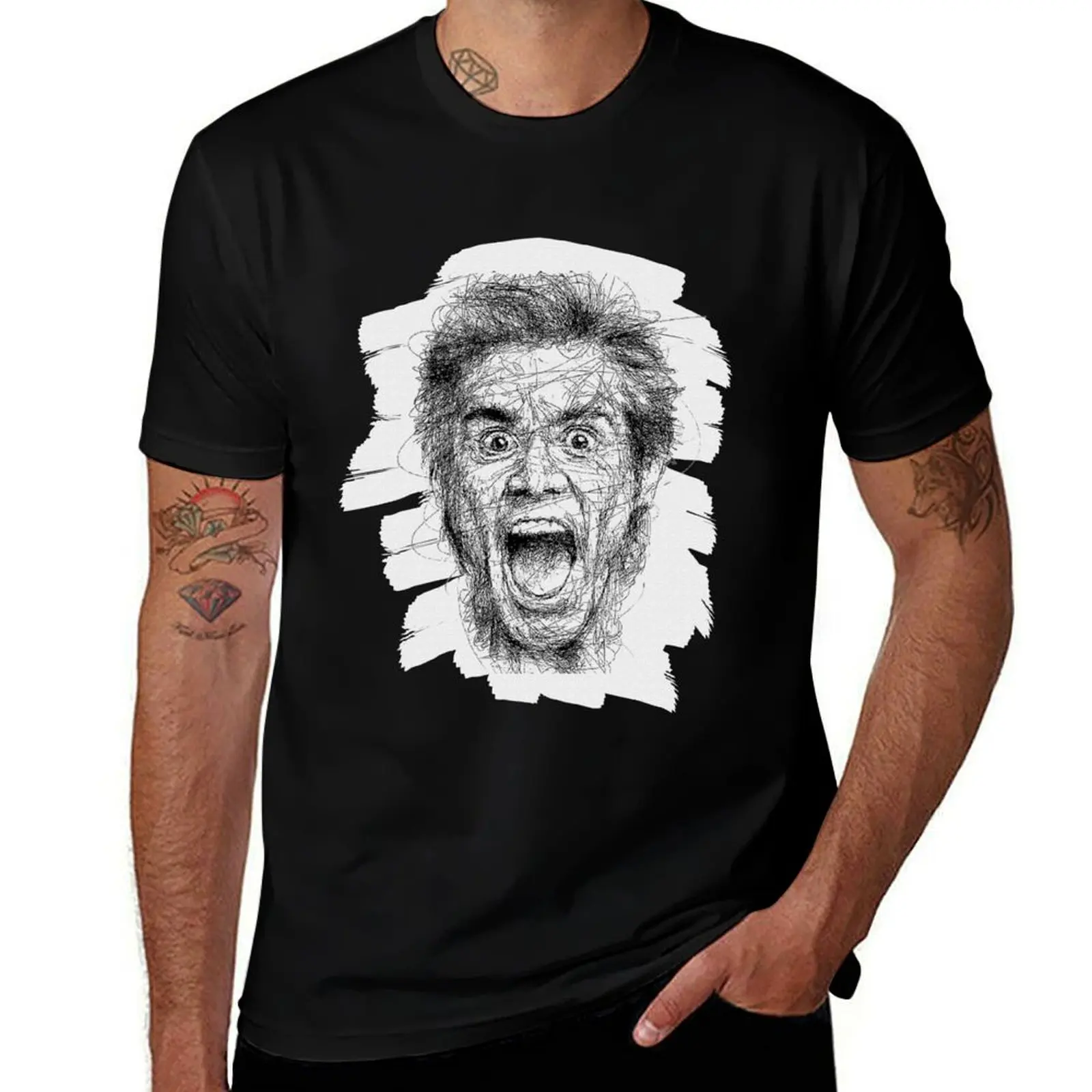 

scribbles Jim Carrey T-Shirt t shirts for man graphic funny printed t shirts for man cotton tshirt 100% T-Shirt