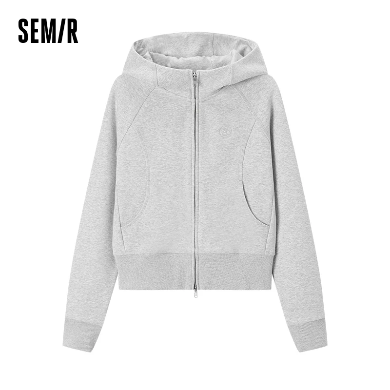 Semir Coat Women Short Raglan Sleeve Petite Trendy 2024 New Winter Fleece Tight Fit Hooded Jacket Casual