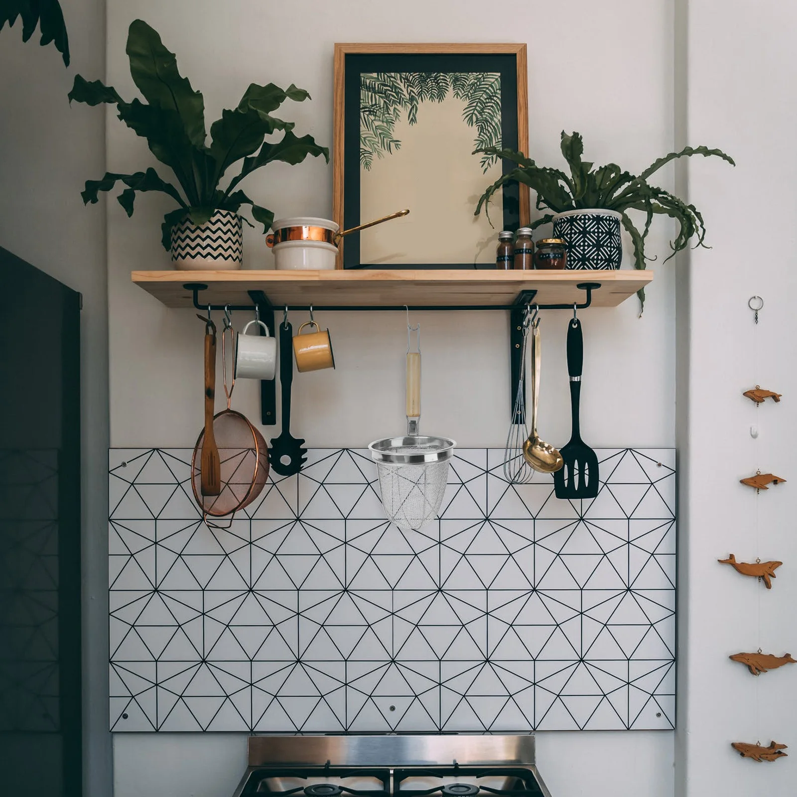 

Stainless Steel Noodle Strainer Mesh Colander Basket Fine Skimmer Sieve for Pasta Spaghetti Soup Kitchen Cooking Spoon Tool