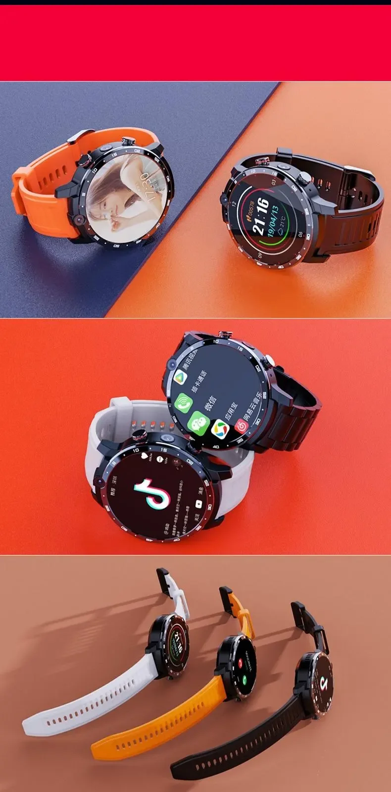 Reloj inteligente Z32 android, nuevo diseño, cámara de 500W, cable de carga magnética