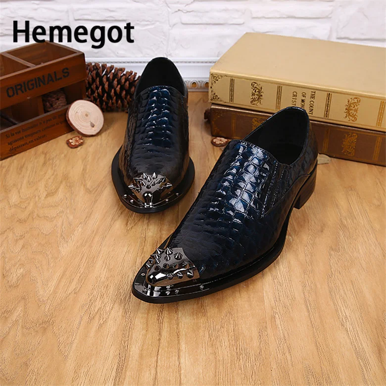 

Snake Print Low Top Rivet Shoes Men's Casual Mid-Heel Leather Shoes Hair Stylist Nightclub Rubber Sole Fashion Trend Men's Shoes